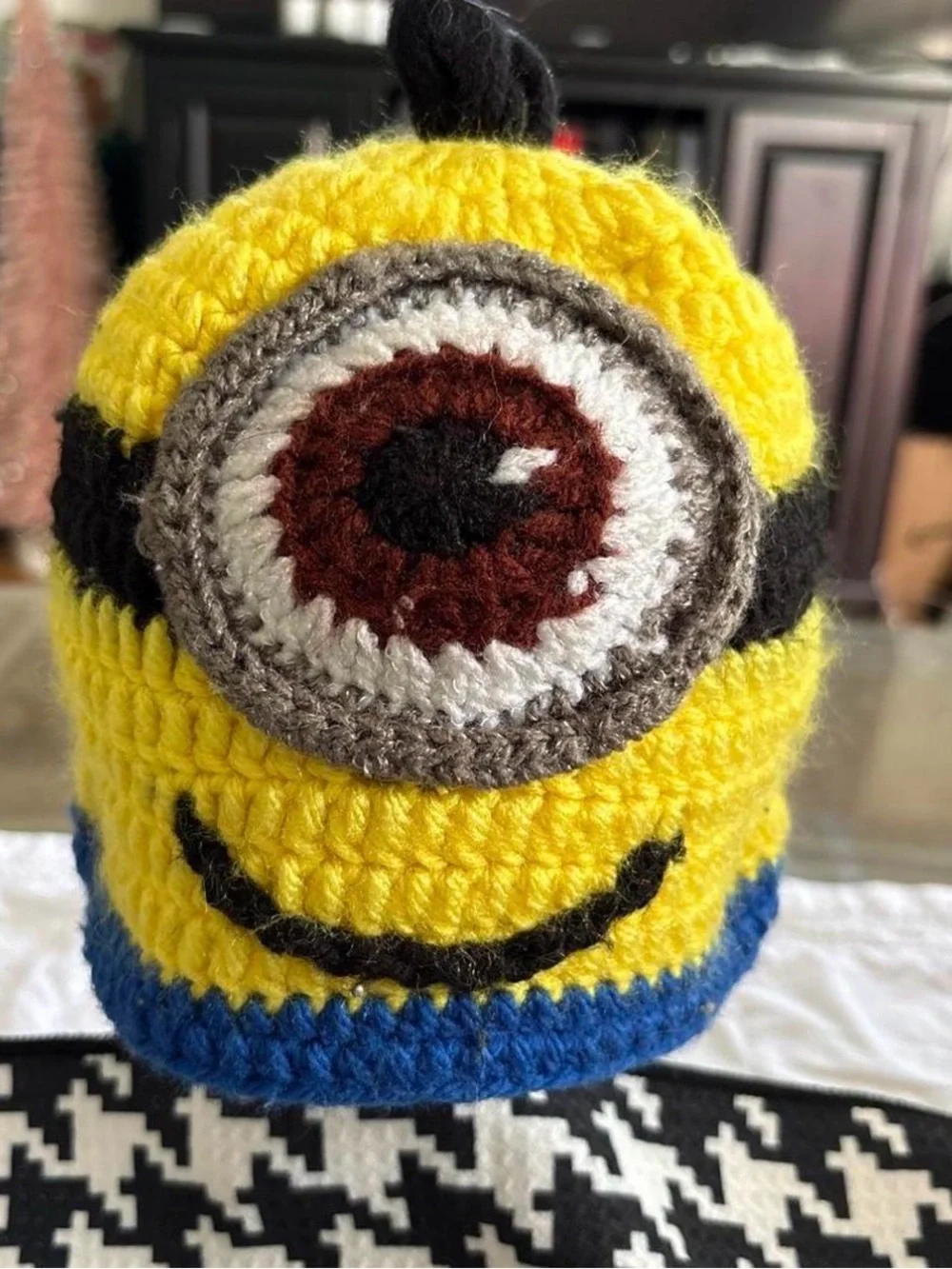 Yellow Knit Minion Beanie Hat for Kids